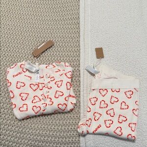 SKIMS Red Heart Print Pajama Set